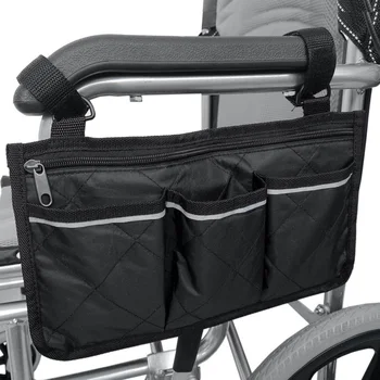 

Folding Armchair Pocket Organizer Wheelchair Side Armrest Storage Bag Holder Sundry Storage Bag