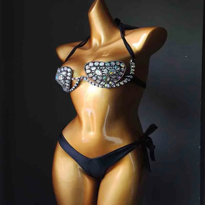 2020 venus vacation sexy women bikini set diamond swimwear bling stones bathing suit rhinestone beachwear biquini