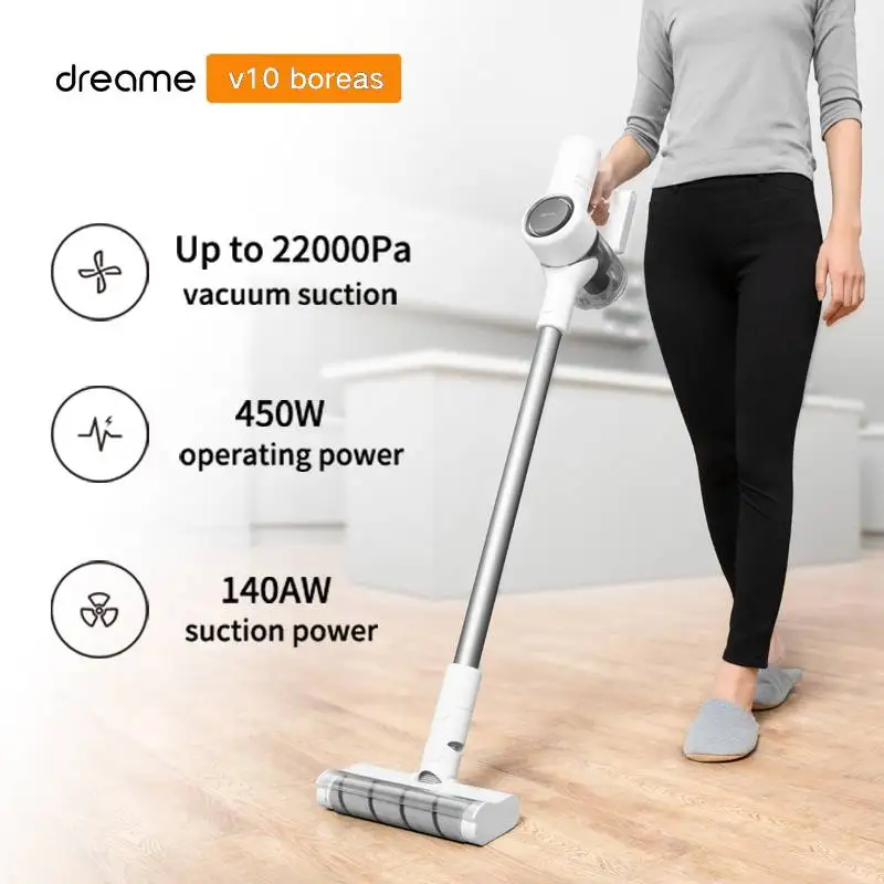 Dreame v10 handheld aspirador de pó sem fio portátil filtro ciclone tapete coletor poeira varrer casa