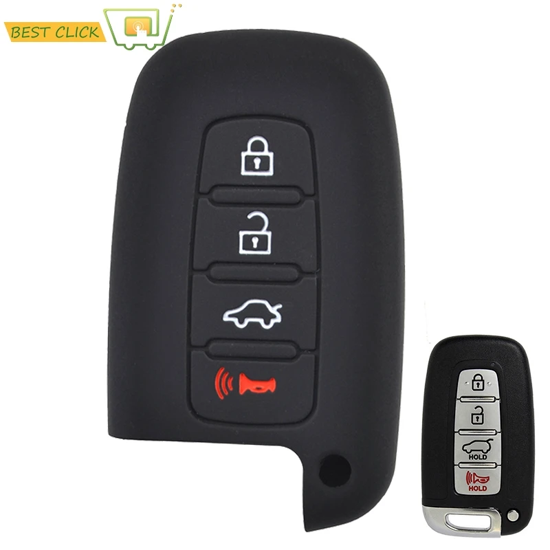 Silikon-Schlüsselhülle für Hyundai Azera/Grandeur Elantra Genesis I30 Sonata Equus Tucson Volester Keyless Fob Shell Protector