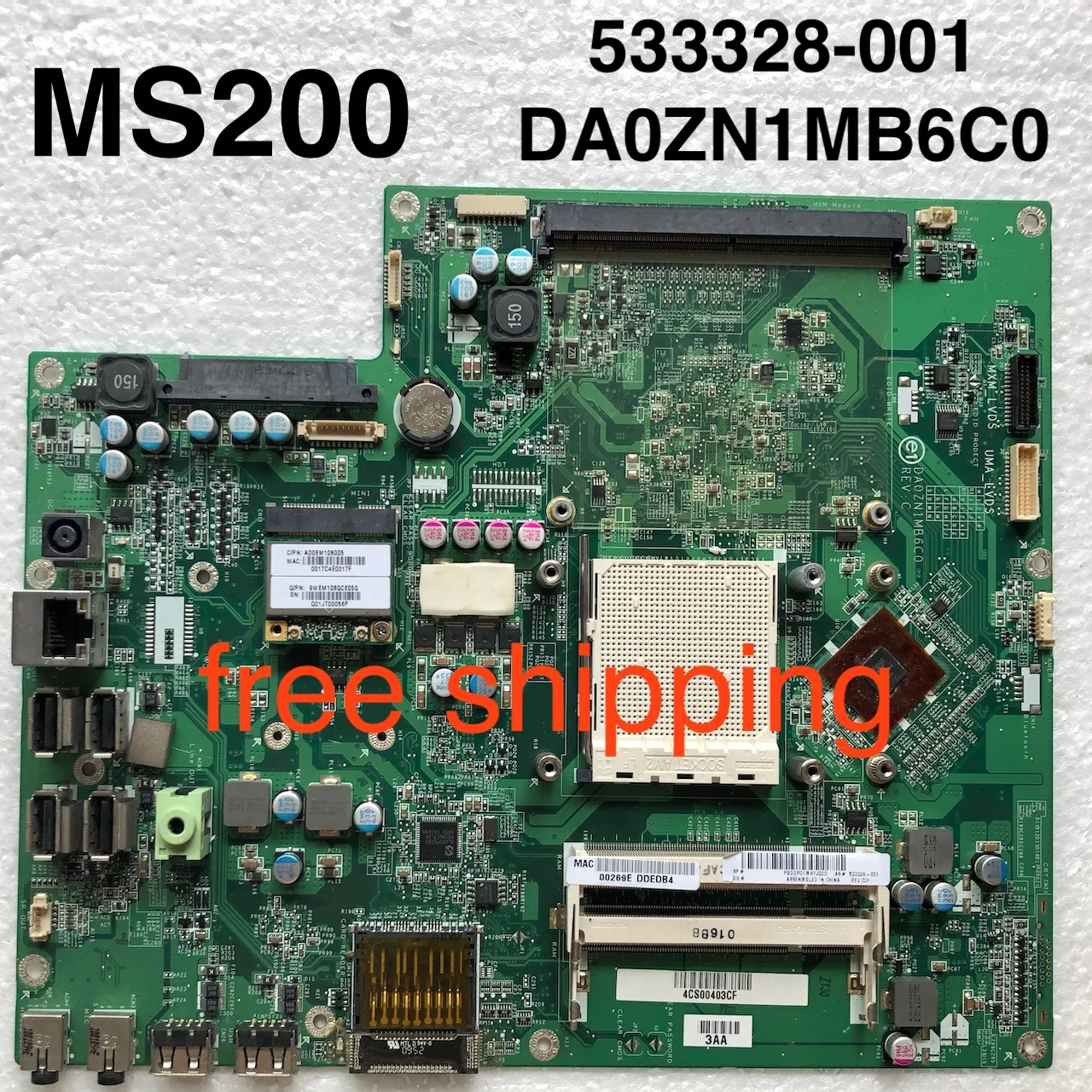 laptop motherboards 533328-001 For HP Pavilion MS200 MS206 MS228 AIO Desktop motherboard DA0ZN1MB6C0 motherboard 100%tested fully work gaming pc motherboard