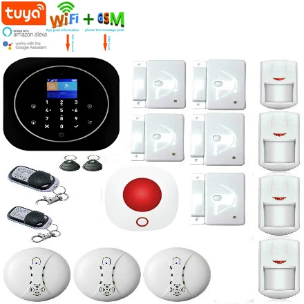 

Yobang Sec Wireless Wifi GSM Alarm Systems Security TUYA APP Control RFID Burglar Alarm System Smoke Fire Alarm Sensor KIT