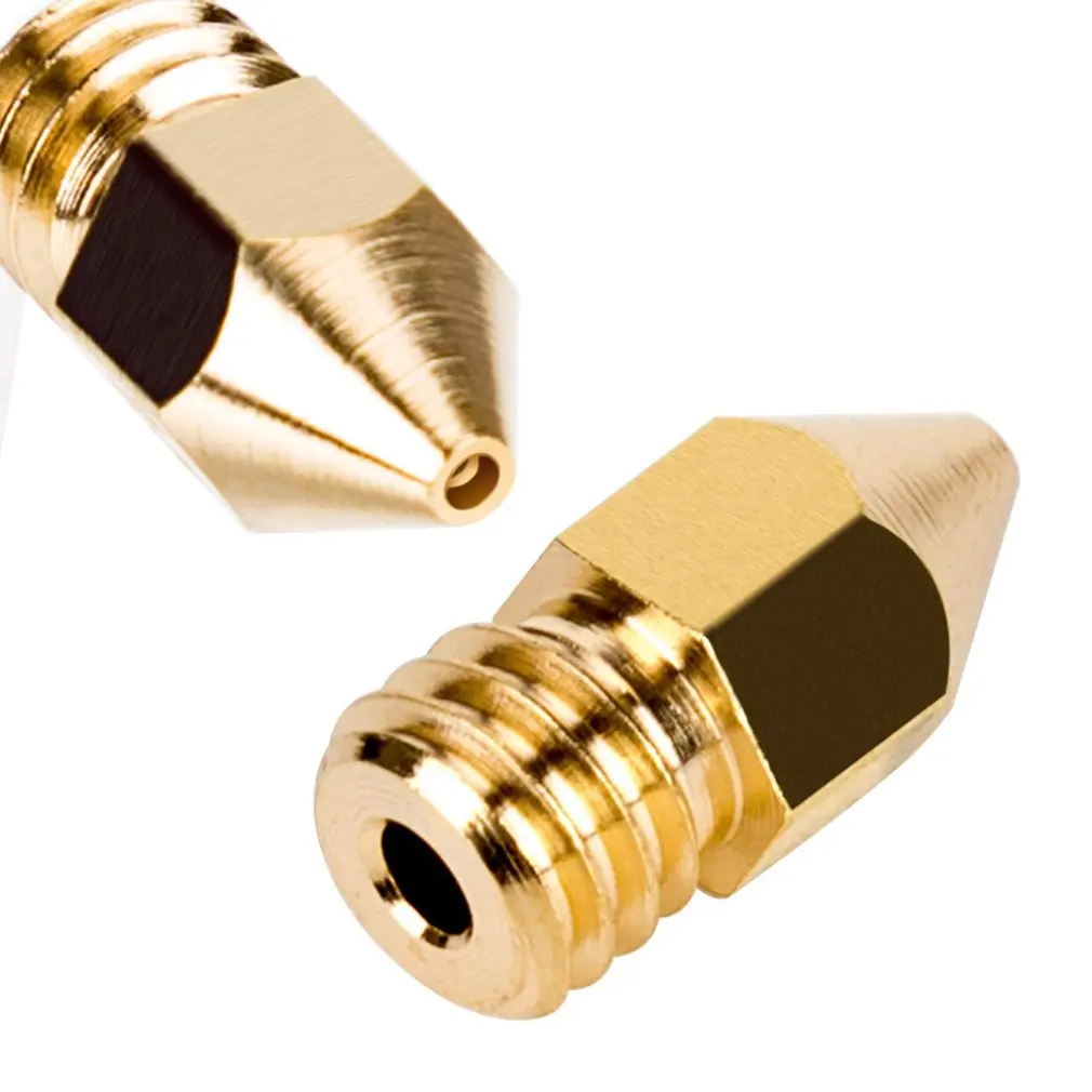 Brass Nozzles 3D Printer Accessories Mk8 Pointed Brass Nozzle Surface Lettering Printing Accessories