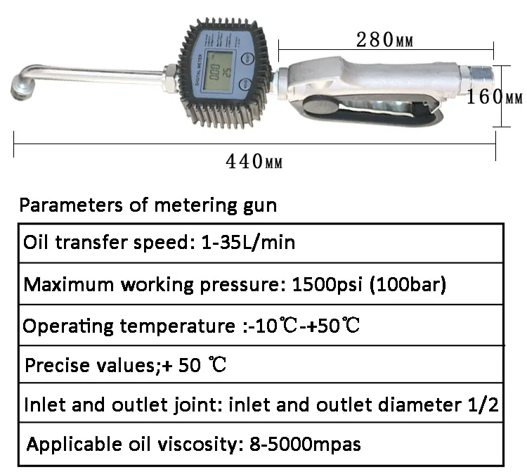 Pneumatic Lubricant Fuel Metering reading Pumping Kit Equipment Filling oil pump Gun Accessories