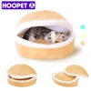 HOOPET Warm Cat Bed House Hamburger Bed Disassemblability Windproof Pet Puppy Nest Shell Hiding Burger Bun for Winter 1