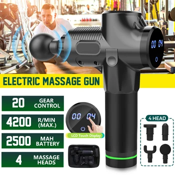 

4000r/min Therapy Massage Guns 20 Gears Muscle Massager Pain Sport Massage Machine Relax Body Slimming Relief 4 Heads
