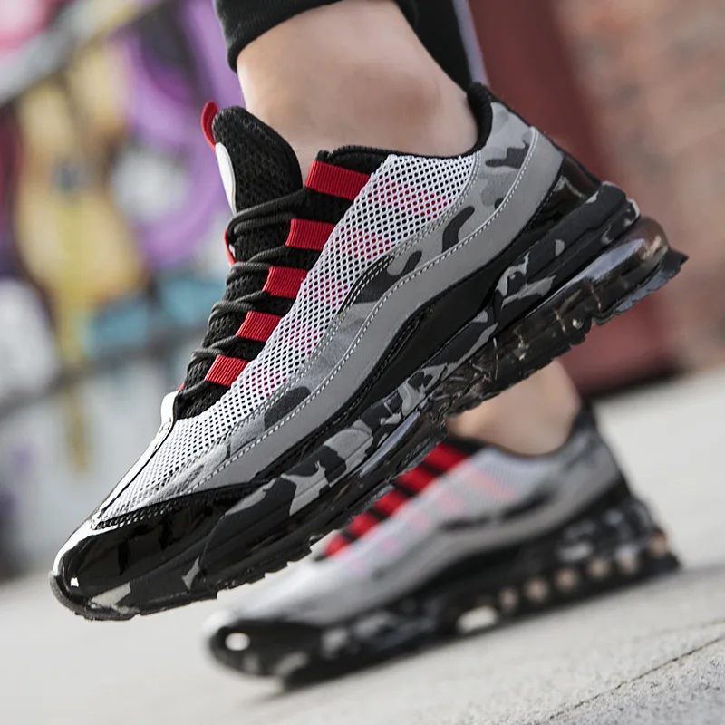 

2018 Autumn And Winter New Style Whole Palm Air Cushion 3m Reflective Material Sports Casual Trendy Shoes Anti-slip Wearable Run