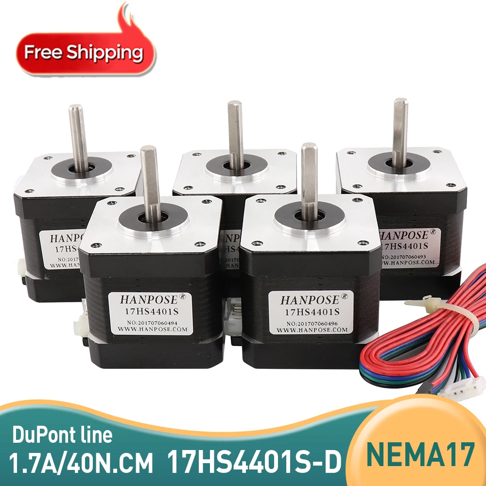 Шаговый электродвигатель Nema17 Nema 17 1 7 А (17HS4401S) 42 шт. для ЧПУ XYZ 3D-принтера 4-проводной