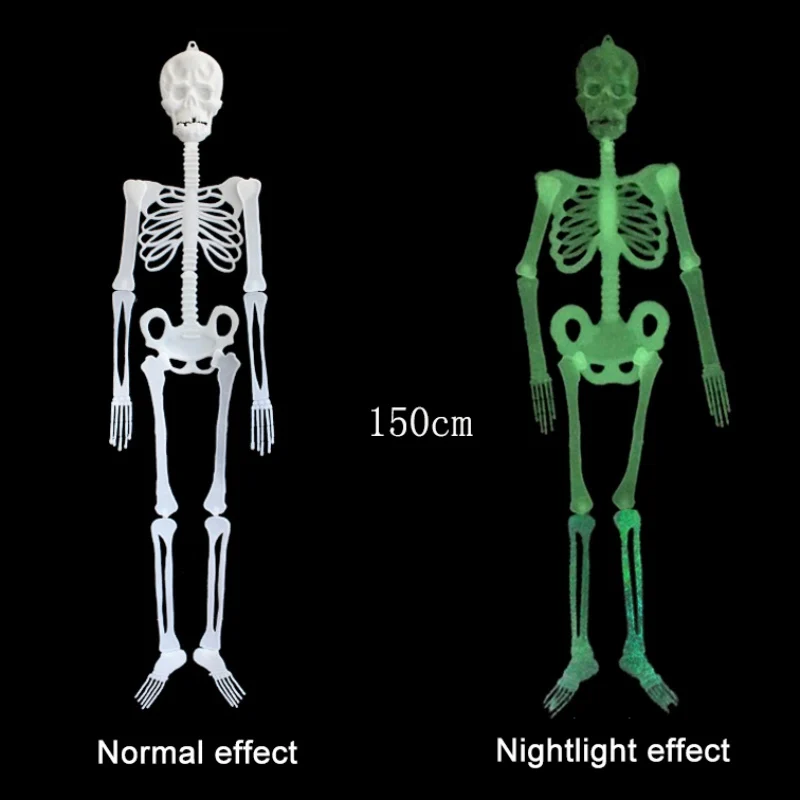 Ужас светящийся Скелет пластиковый висячий Скелет светится в темноте для привидения украшение дома реквизит Хэллоуин вечерние принадлежности