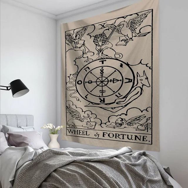 picture color Гобелен для дома в стиле бохо с принтом Таро Ouija, настенная занавеска, простыни, одеяло для пикника, хиппи, макраме, психоделический гобелен - Цвет: picture color