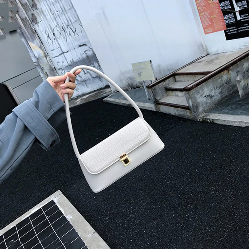 

Vintage crocodile pattern bags for women 2019 handbag fashion single shoulder Bags underarm bag bolsa feminina  