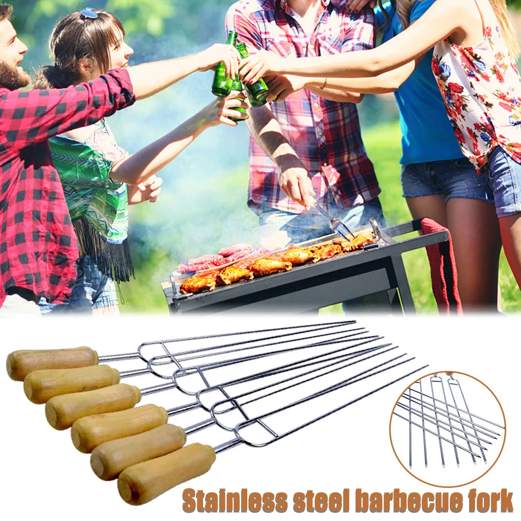 Многоразовые металлические длинные шпажки иглы из нержавеющей стали brochette