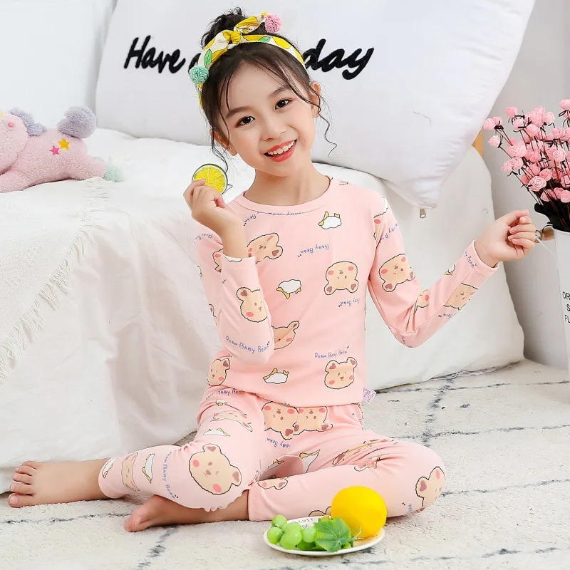Little Hand Toddler Girls Pajamas Sets Ladybug 100% Cotton Flamingo Unicorn Pjs Jammies Long Sleeve Kids Sleepwear for Size 2-7 T