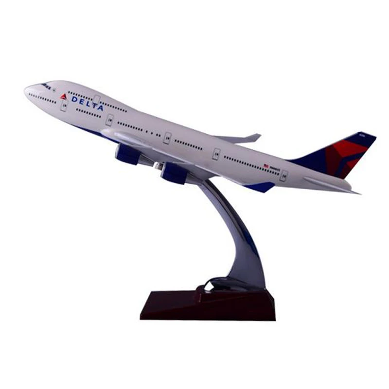 1:150 масштаб 47 см модель самолета Deta самолет B747 Модель со светом и колесом литой под давлением пластиковый полимерный самолет для коллекции подарок