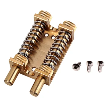 

Double Layers ST Ponticello Copper Chrome Saddle Bridge Strain Plate Bridge Brass Base Golden