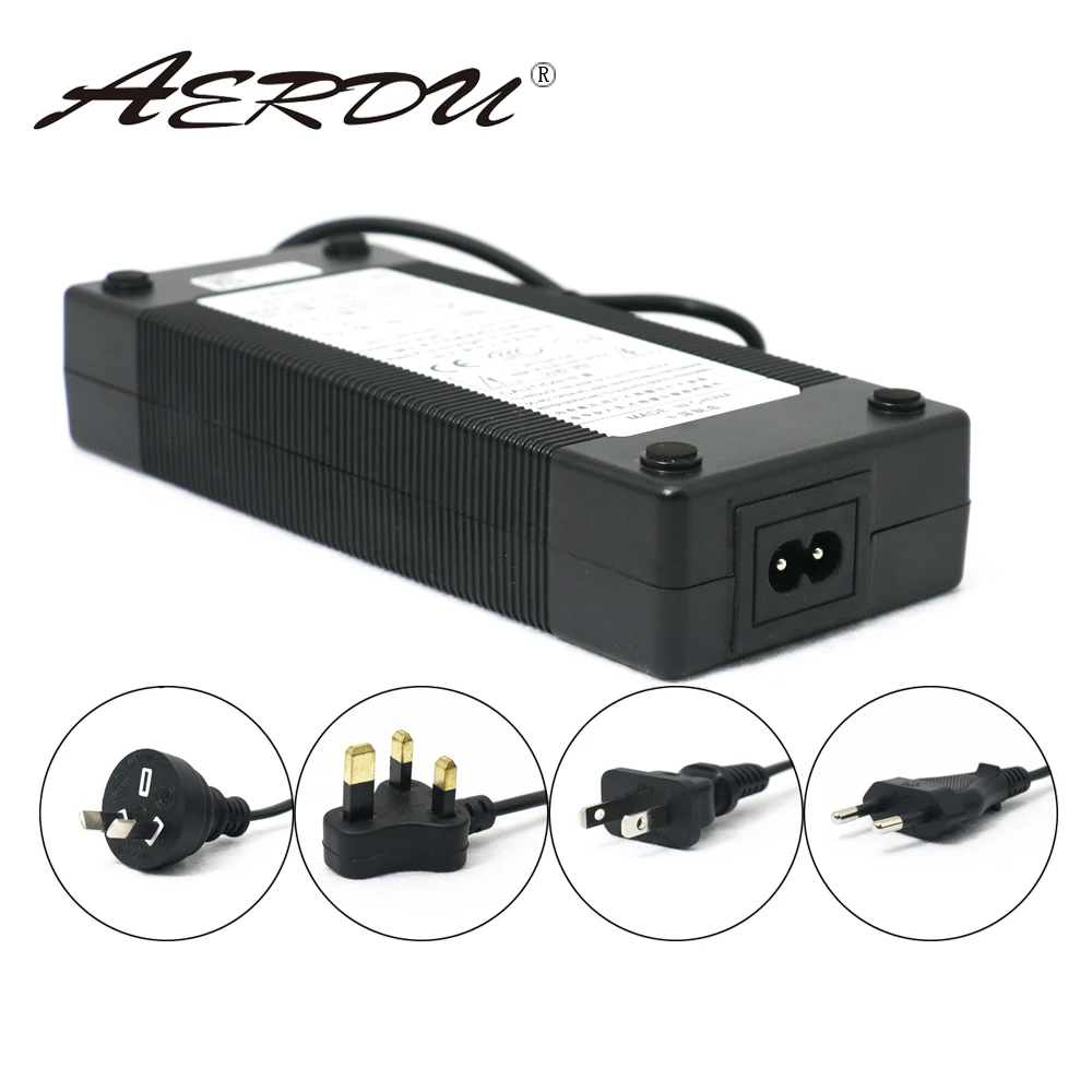 AERDU 10S 42V 3A 36V литий ионный аккумулятор зарядное устройство 5 5*2 1 мм универсальный AC DC адаптер питания EU/US/AU/UK