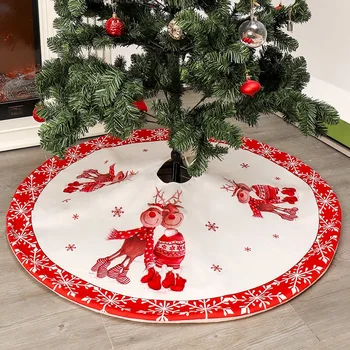 

48 inch Christmas Tree Skirt Large Size Invisible Clasp Design Xmas Tree Apron Holiday Decorations
