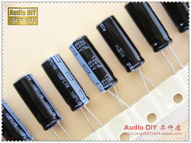 Free Shipping 10pcs/30pcs FR series 120uF/63V 8*21mm ultra-low internal resistance electrolytic capacitor instead of 100uF | Электронные
