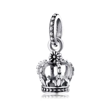 925 пробы, Серебряная корона королевы, подвески, подходят к оригинальному браслету Pandora, изготовление ювелирных изделий