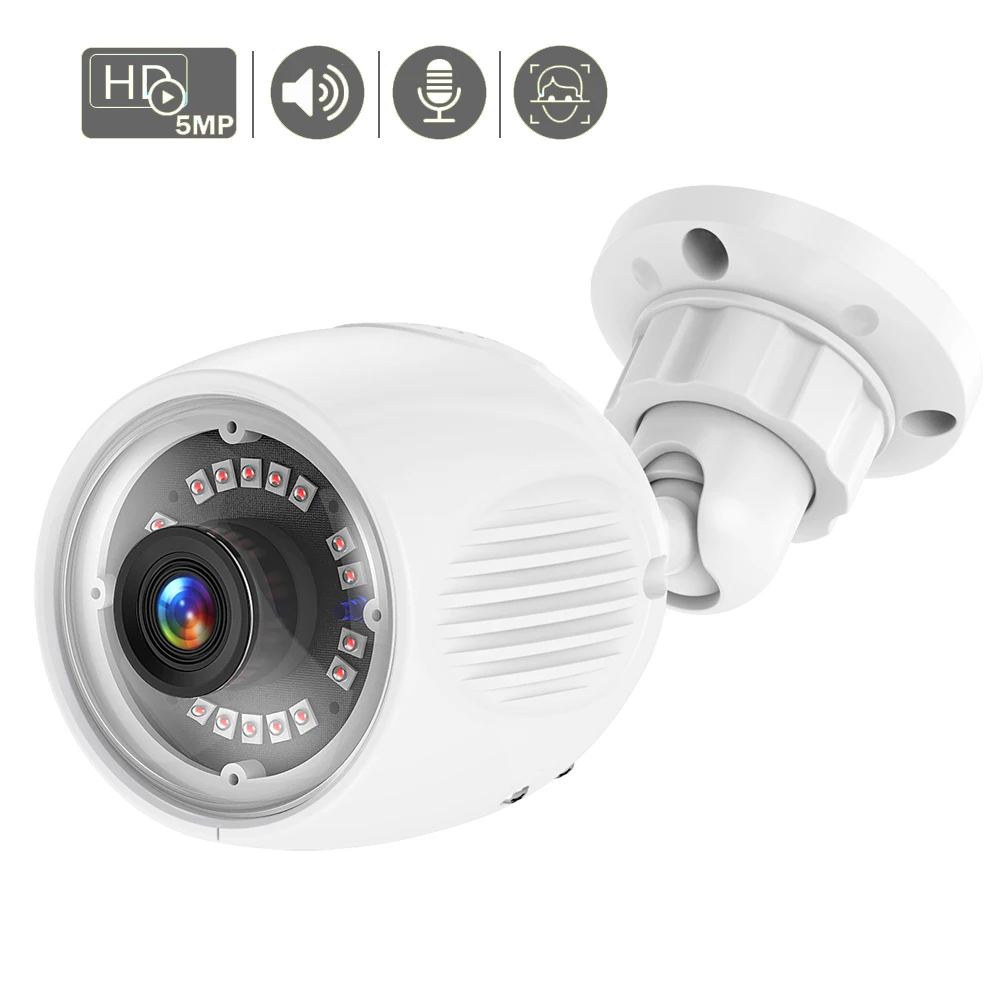Домашняя безопасность видеонаблюдения IR Cut Metal Два способа аудио 3MP 5MP POE IP камера