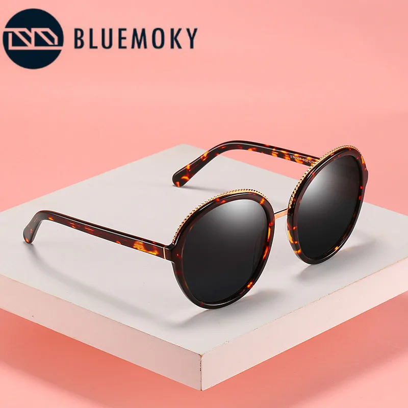 Женские солнцезащитные очки с градиентом BLUEMOKY круглые поляризационные линзами
