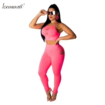 

Spring Summer Women Two Piece Set Top And Pants Plus Size Outfits Tracksuit Sweatsuit Solid Fashion Hollow Out Sexy Sets
