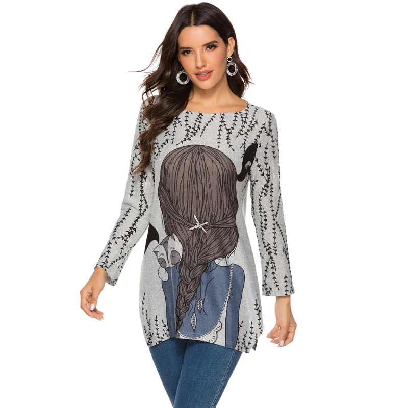 Women's Sweater Slim Autumn Winter O-Neck Long Sleeve Cartoon Women  Sweaters For Women Long Sweaters And Pullovers Knitted