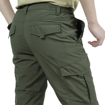 Pantalones informales para hombre, pantalón transpirable de secado rápido, táctico, impermeable, para verano