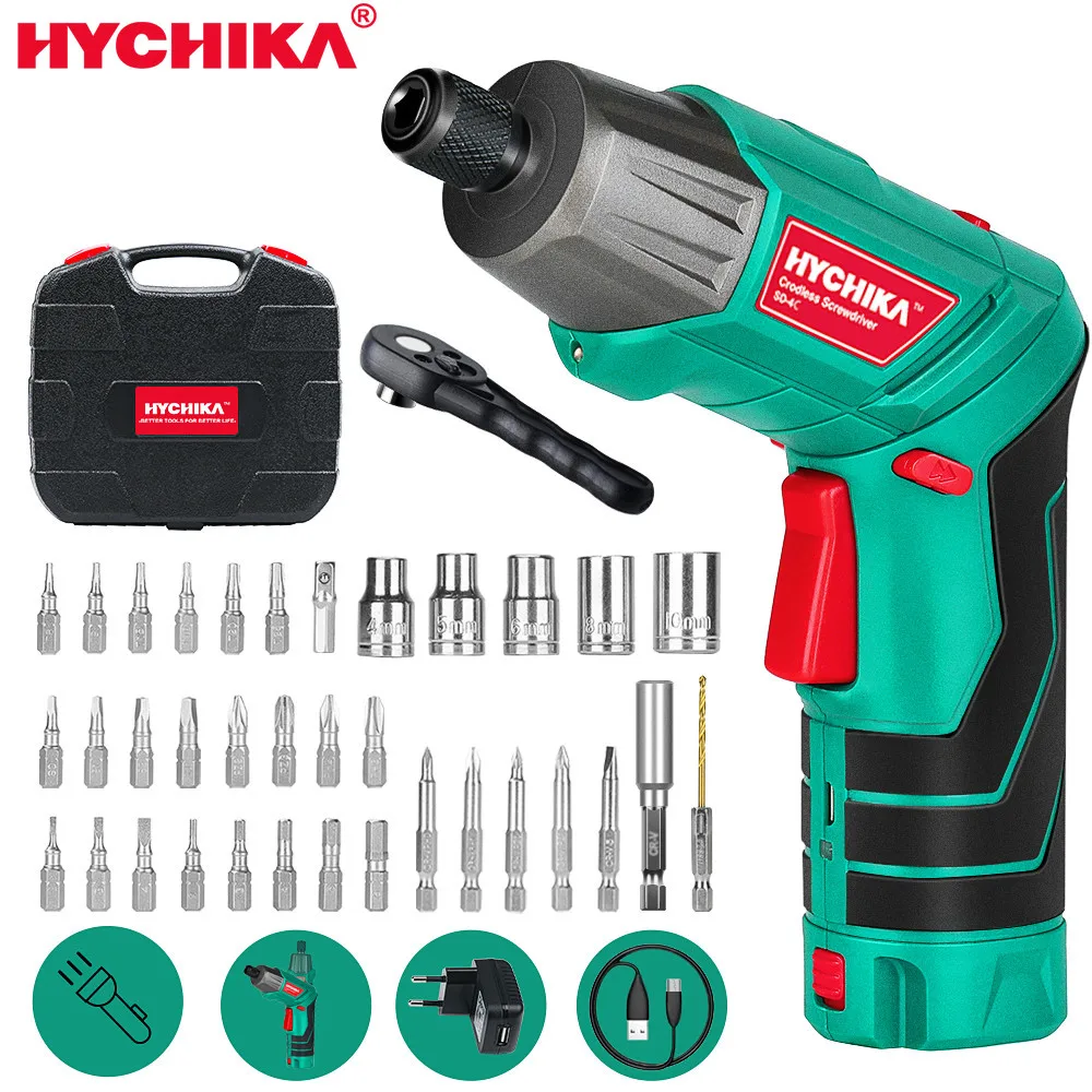 HYCHIKA Беспроводная электрическая отвертка 3 6 V 2.0Ah аккумуляторная батарея с