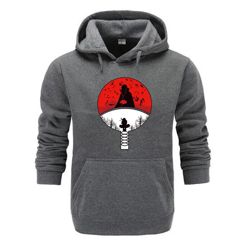 Dark gray Itachi Uchiha худи Наруто мужской худи-свитшот wo мужские/мужские повседневные толстовки с капюшоном мужская брендовая одежда толстовка куртка - Цвет: Dark gray