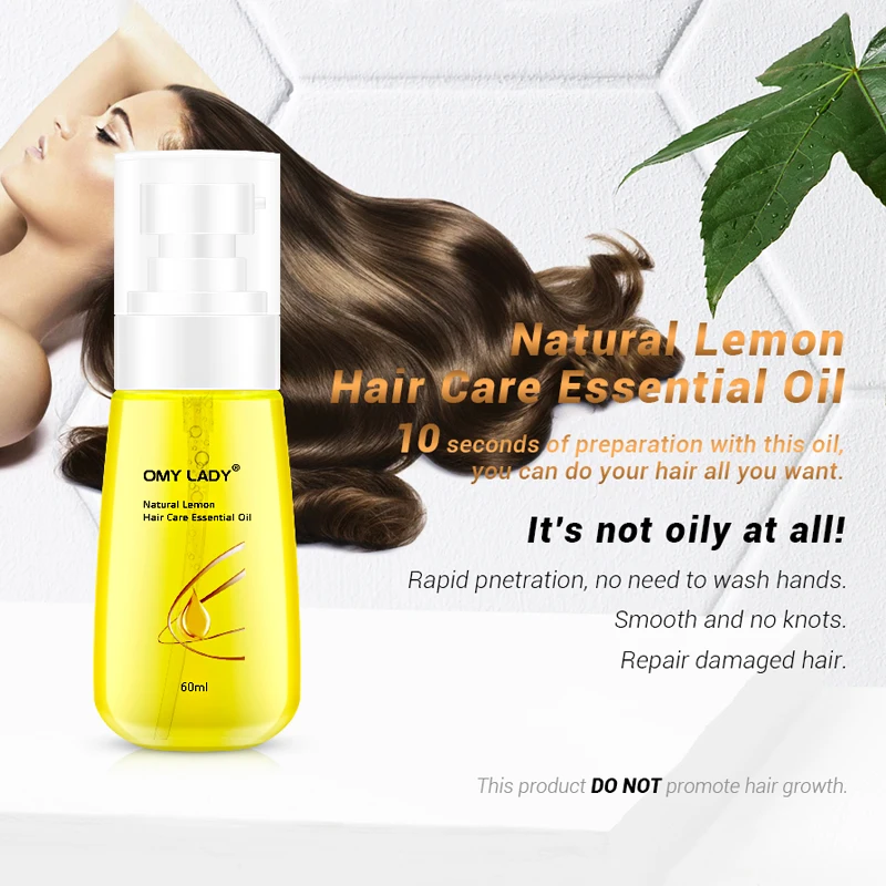 OMY LADY 60ML Natural Hair Essential Oil Deep Nourish Hairlines Repair Damaged Hair For Split Ends Long Hair Treatment Serum
