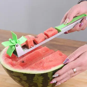

Kitchen Fruit Watermelon Knife Slicer Stainless Steel Windmill Cutting Spoon Corers Knife Fruit Salad Tool Kitchen Gadgets Tools