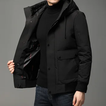 

Top Grade 2020 New Brand Casual Fashion Mens 90% White Duck Down Jacket Windbreaker Parka Jacket Winter Puffer Coats Men Clothes