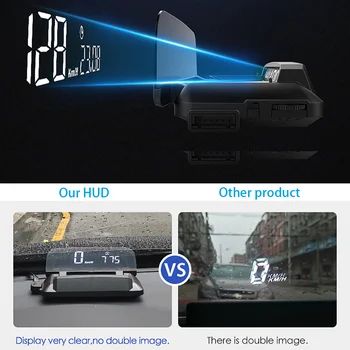 

L3 5'' Head Up Display OBD2 HUD Gauges Milti-function On-board Computer With Hood Overspeed Alarm Voltage Alarm Car Electronics