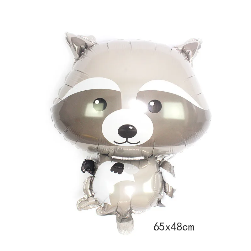 Raccoon 1 шт. большой джунгли Ежик лиса енот воздушные шары мультфильм воздушный шар из фольги в виде животного день рождения для вечеринки в стиле сафари Декор детские игрушки - Цвет: Raccoon