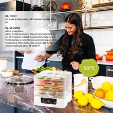 

Food Dehydrator Machine for Beef Jerky,Fruits,Vegetables Dryer , 8 BPA-free Trays with Digital Timer and Temperature Control