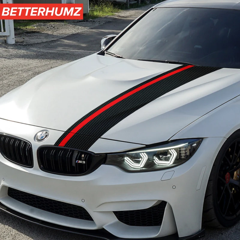 BetterHumz наклейка для стайлинга двигателя полоса бампер крышка BMW E90 E46 E39 F10 F07 F20 F25 F26