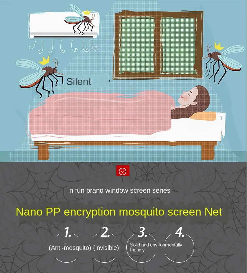 Anti Mosquito Net Indoor Insect Screen Customizable DIY Mesh Material Polyester Screen Mosquito Bug Room Curtain Mesh