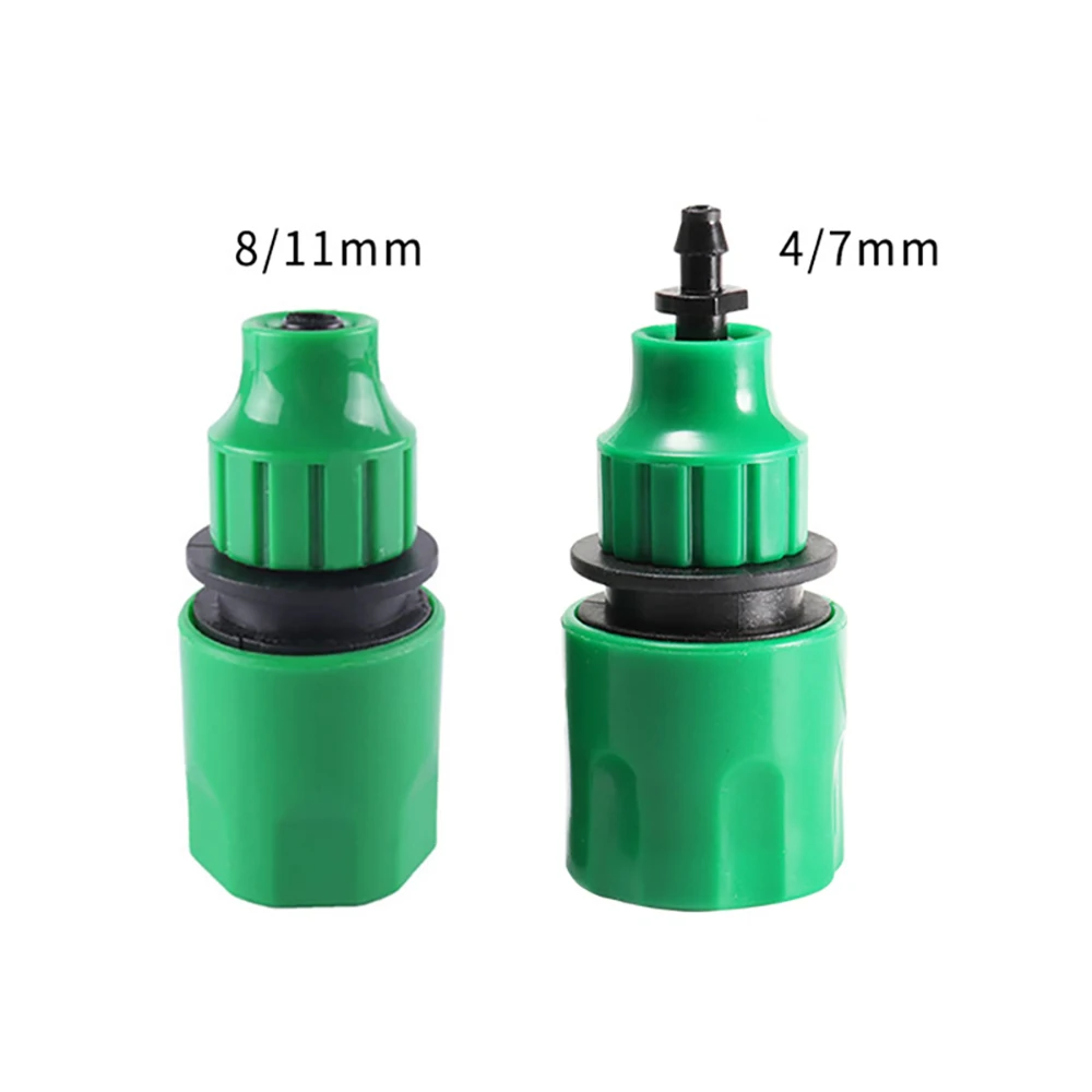 관개 정원 급수 온실 원예 도구용 1/4(4mm) 또는 3/8''(8mm) 가시 커넥터가 있는 퀵 커플링 어댑터