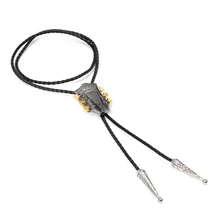 Повседневная одежда Slide Clip вечерние аксессуары унисекс тканые винтажные регулируемые Кулон гитара Боло галстук из искусственной кожи прочные повседневные свидания