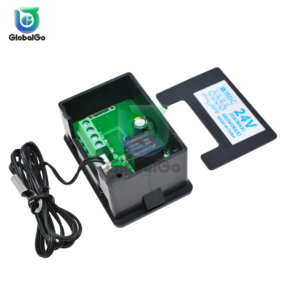 AC110-220V 10A 2200W 1.37? LCD Thermostat DC12V 240W 20A DC24V 480W Temperature Controller NTC Sensor Thermoregulator
