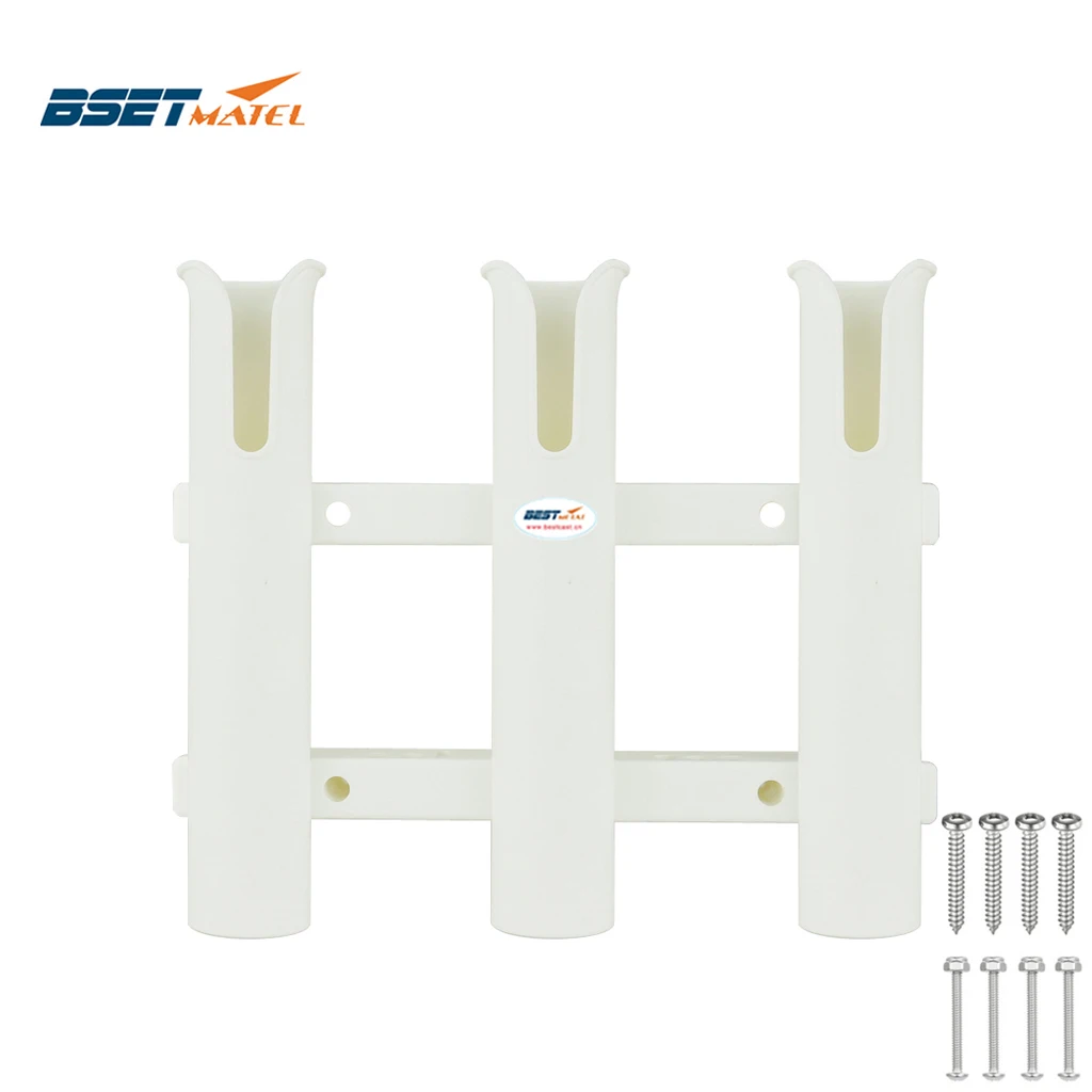 

BEST MATEL 3 Tubes Link White plastic fishing rod holder fishing rod rack socket for boat marine fishing box kayak boat yacht
