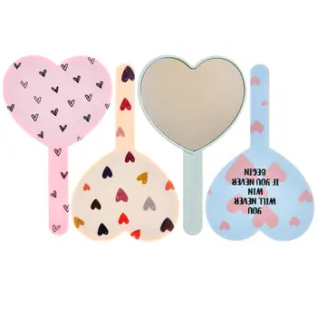 

1pc Customized Hand Mirror Portable Makeup Accessories Simple Handheld Mirror with Handle for Women Kids 5.1'' W X 8.26'' L