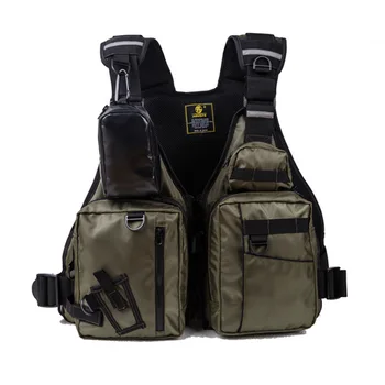 

400D Fishing Vest Backpack Adjustable Men Fly Fishing Vest Pack Multifunction Pockets Outdoor Hunting Mesh Fish Accessory Bag
