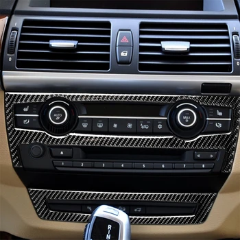 

Carbon Fiber Air Conditioning CD Control Button Panel Frame Cover Trim for BMW X5 E70 E71 Stylish Car Accessories Car Stickers