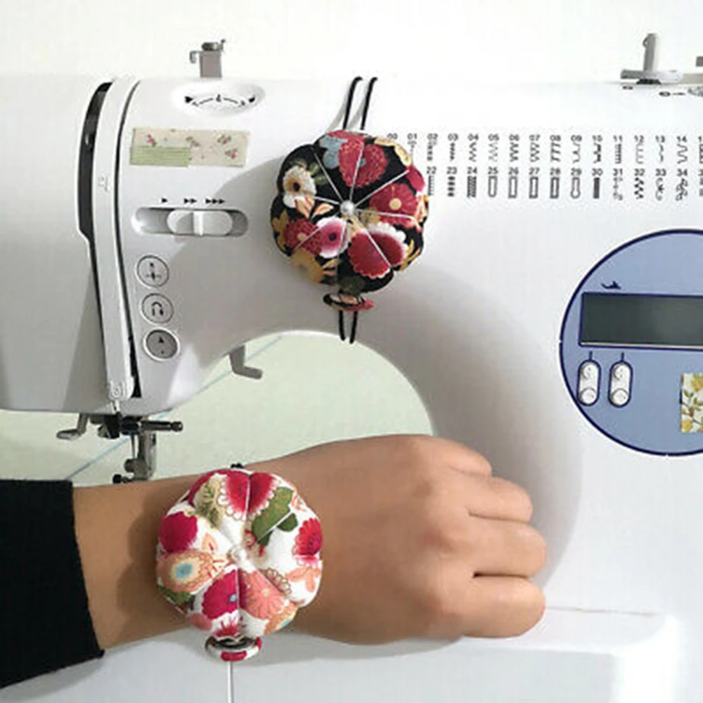 Красочные Folwer тыква в форме иглы булавка Подушка Pincushion ремешок на запястье