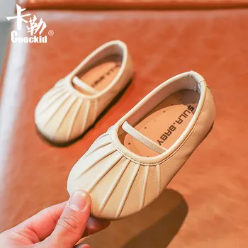 

Free Shipping Fashion Bowtie Leather Shell Color Matching Princess Girls Soft Bottom Flats Kids Casual Shoes 1 2 3 4 5 6 Years