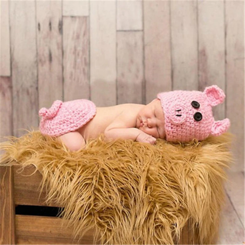 Реквизит для фотосессии новорожденных, Одежда для младенцев, вязаный крючком милый розовый костюм с кроликом, реквизит для фотосессии, штаны+ головные уборы наборы, подарок