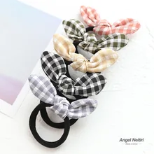 Angel neitiri/Детская повязка для волос; повязка для волос для девочек; клетчатая хипстерская повязка с ушами; хорошая эластичность