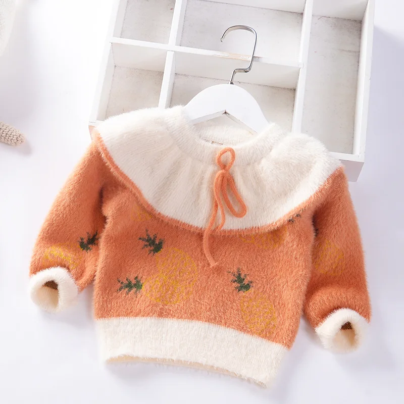 

Girl'S Sweater 2019 Autumn And Winter Korean-style Children Pullover Sweater Baby Long Sleeve Warm Cute Children Shirt Fashion